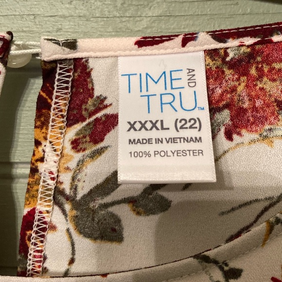 TIME AND TRU floral tier top SZ XXXL - Picture 6 of 9